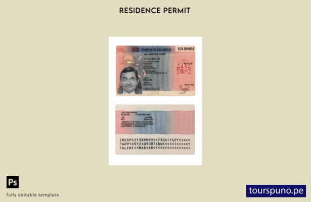 listo para imprimir plantilla actual de permiso de residencia en España